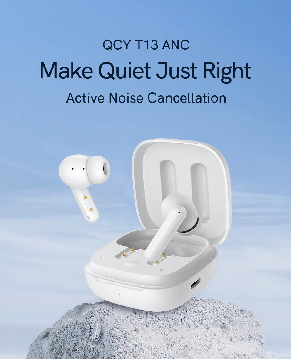 QCY T13 ANC TWS Earbuds Smart Noise Canceling Adjustment