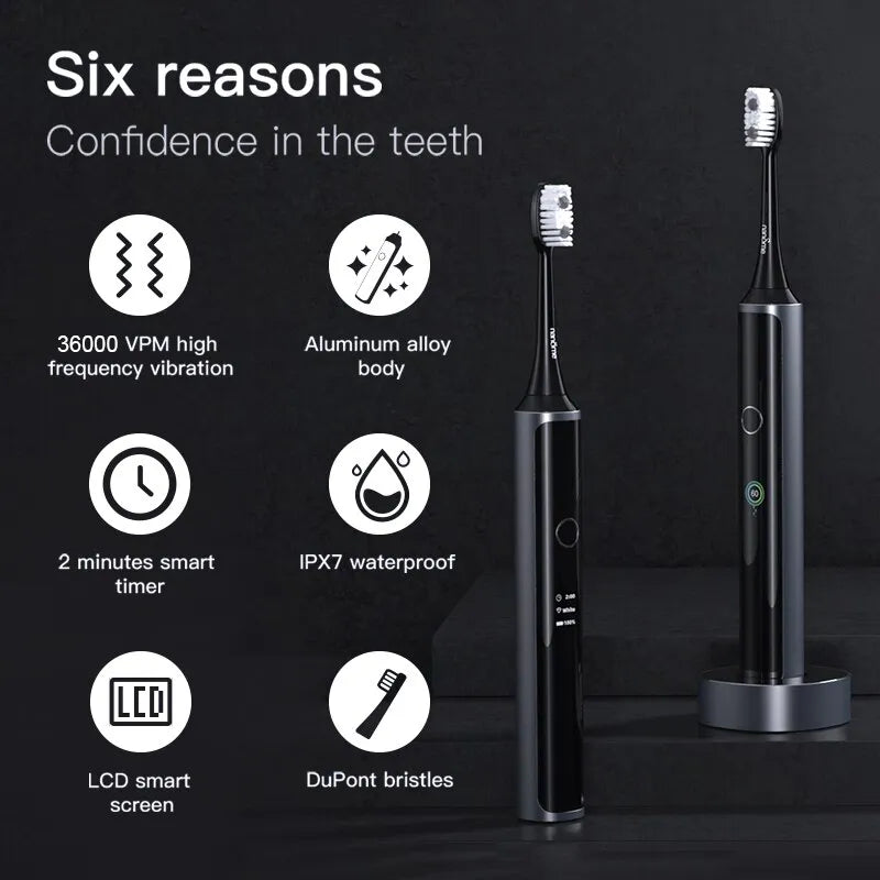 Nandme NX9000 Electric Toothbrush Ultrasonic IPX7 Waterproof Smart LCD display Inductive charging Deep Cleaning Tooth Brush
