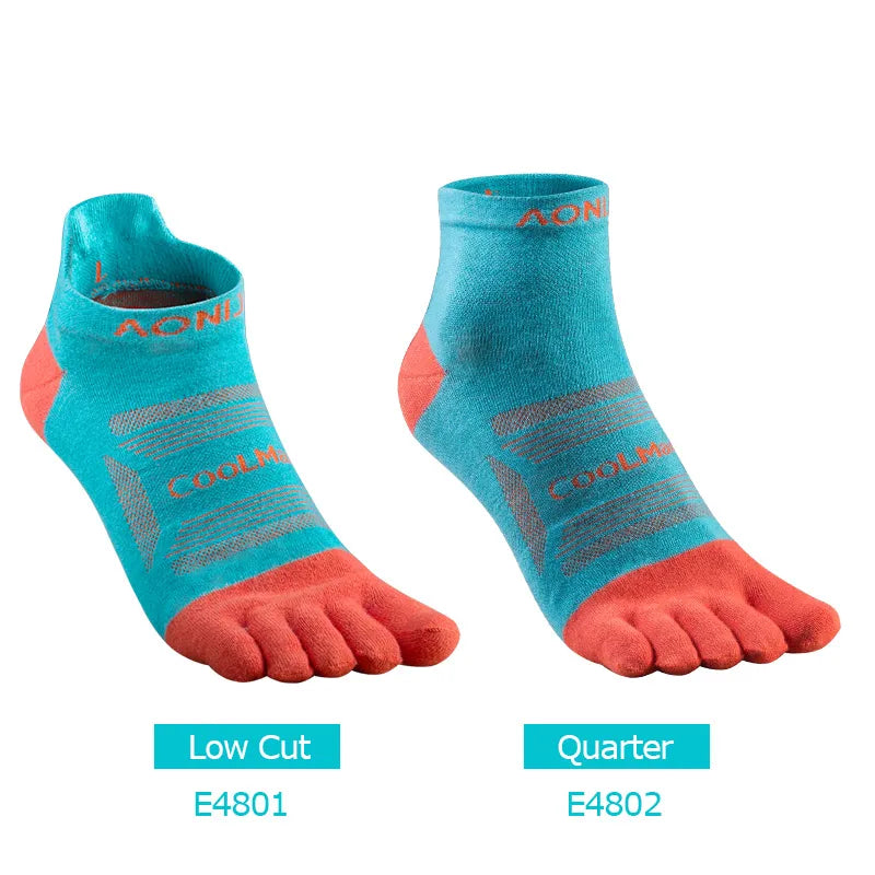 3 Pairs AONIJIE E4801 E4802 Ultra Run Low Cut Athletic Five Toe Socks Quarter Socks Toesocks For Running Marathon Race Trail