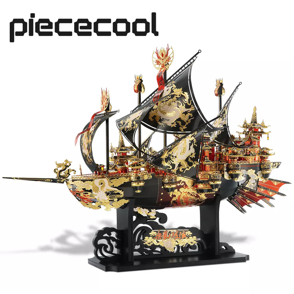 Piececool 3D Metal Puzzle THE WIND BREAKER Sky Ship Model Kits DIY Jigsaw Toy for Adult Collection