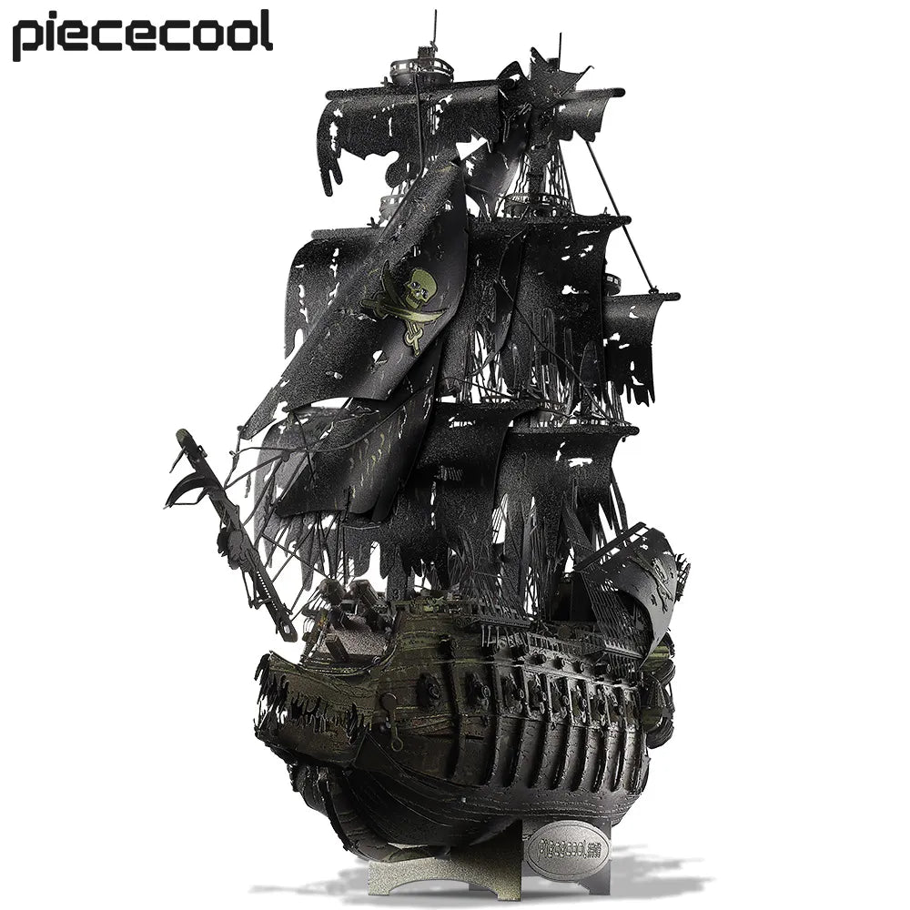 Piececool 3D Metal Puzzle The Flying Dutchman Model Building Kits Pirate Ship Jigsaw for Teens Brain Teaser DIY Toys