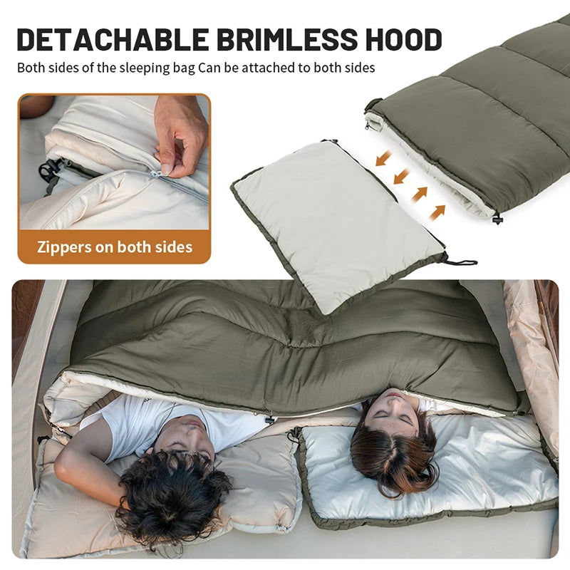 Naturehike LD Sleeping Bag Camping Ultralight Winter Cotton Sleeping Bags Summer Splicable 2 in 1 Double Cotton Sleeping Bag