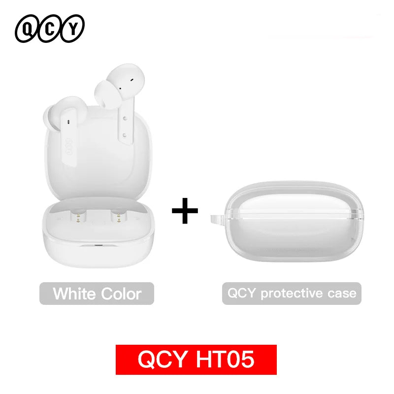 QCY HT05 ANC Wireless Earphone 40dB Noise Cancelling Bluetooth 5.2 Headphone 6 Mic ENC HD Call TWS Earbuds Transparency Mode _ Brand, Earphone, Portable Audio & Video, QCY, Ship from USA _ Turtle and Rabbit _ turtle-and-rabbit.com