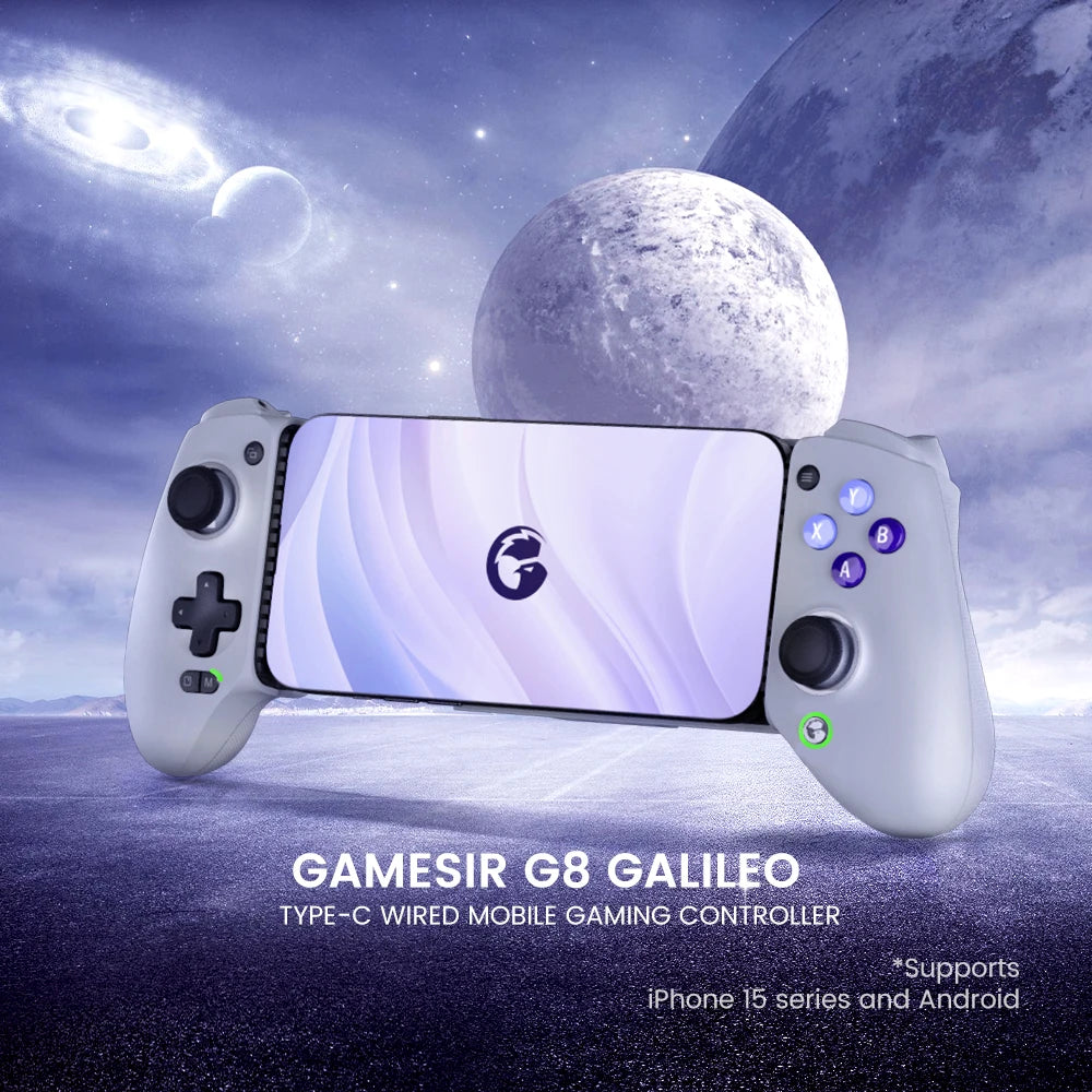 GameSir G8 Galileo Type C Gamepad Mobile Phone Controller with Hall Effect Stick for iPhone 15 Android PS Remote Play Cloud Game