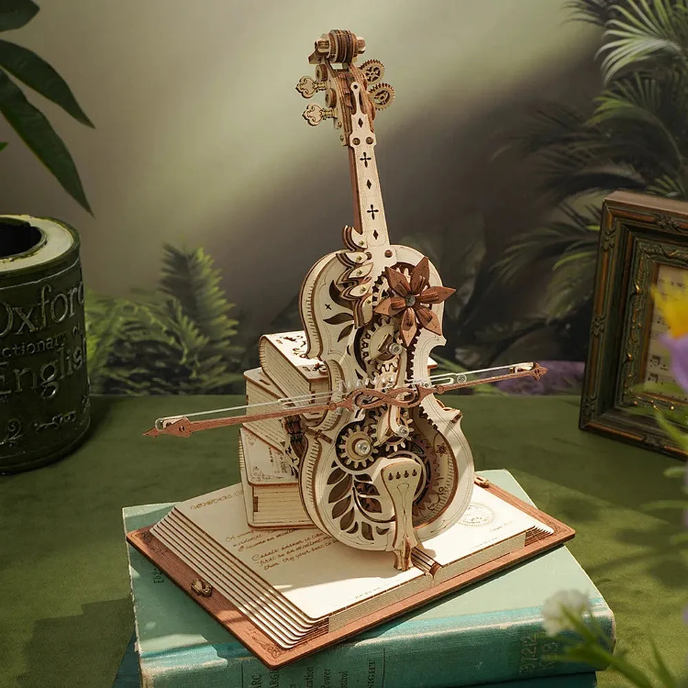 Robotime ROKR 3D Wooden Puzzle Magic Cello Mechanical Music Box Moveable Stem Funny Creative Toys for Child Girls AMK63 _ Brand, Building Toy, Hobbies, ROBOTIME, Ship from USA _ Turtle and Rabbit _ turtle-and-rabbit.com