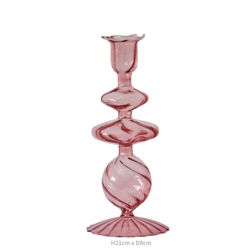 Decorative Candle Holders Colorful Glass Flower Vase for Home Decoration Wedding Decoration Centerpieces Candlestick Gift _ Brand, Floriddle Decor, Home Decor _ Turtle and Rabbit _ turtle-and-rabbit.com