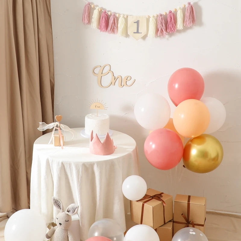 Let's Make Happy Birthday Banner Handmade Tassel Pendant First Boys Girl Baby Shower Birthday Party Balloon Decoration Supplies