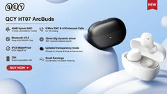 QCY HT07 ANC Wireless Earphones 40dB Noise Cancelling TWS Earbuds 6 Mic AI HD Call Bluetooth 5.2 HiFi Headphone 32H Playback _ Brand, Earphone, Portable Audio & Video, QCY, Ship from USA _ Turtle and Rabbit _ turtle-and-rabbit.com